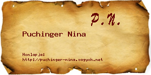 Puchinger Nina névjegykártya