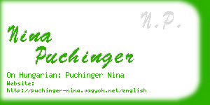 nina puchinger business card
